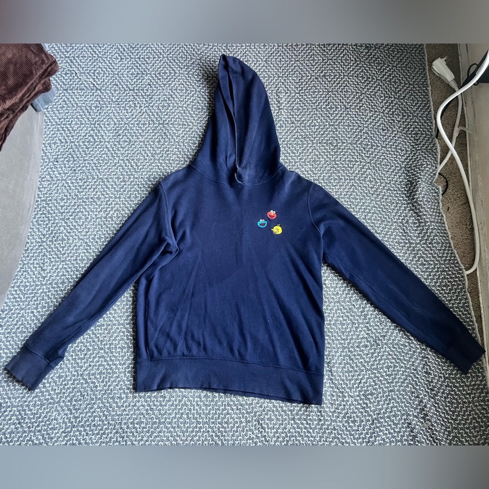 Uniqlo X KAWS Sesame Street Navy Blue Hoodie